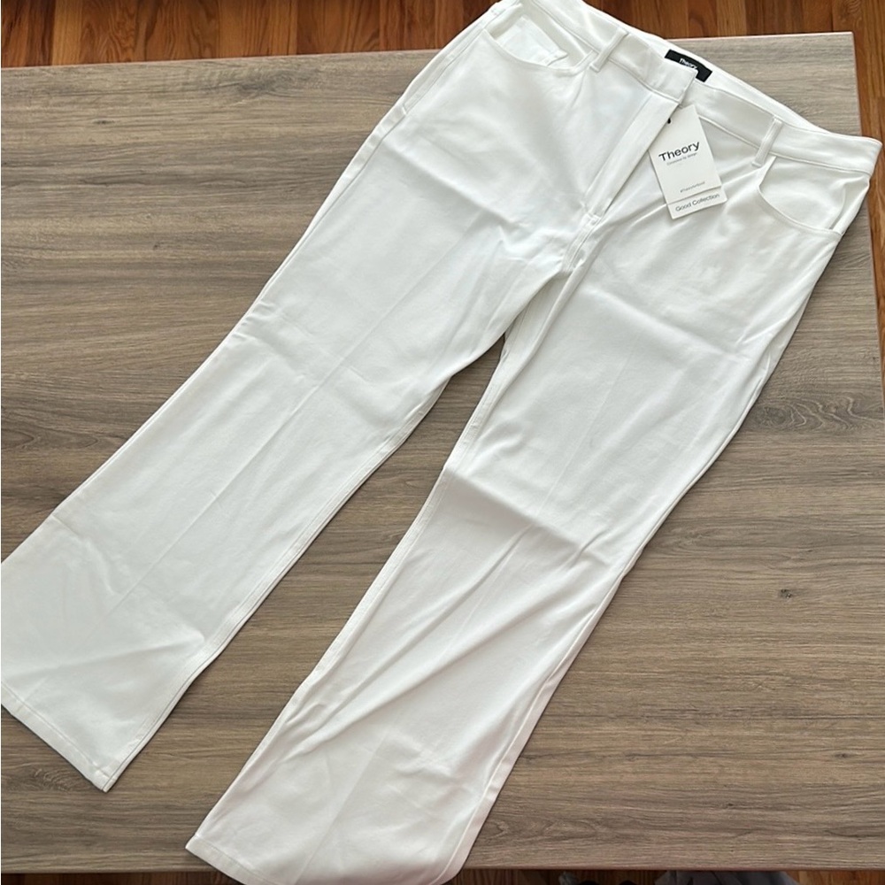 Theory kick 5 pocket crop flare jean in Eco Bi stretch